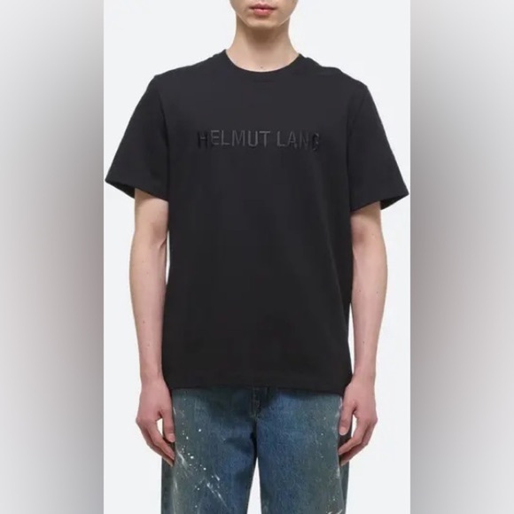 Helmut Lang Tonal Embroidered Logo T-Shirt size Women’s L - Picture 5 of 11